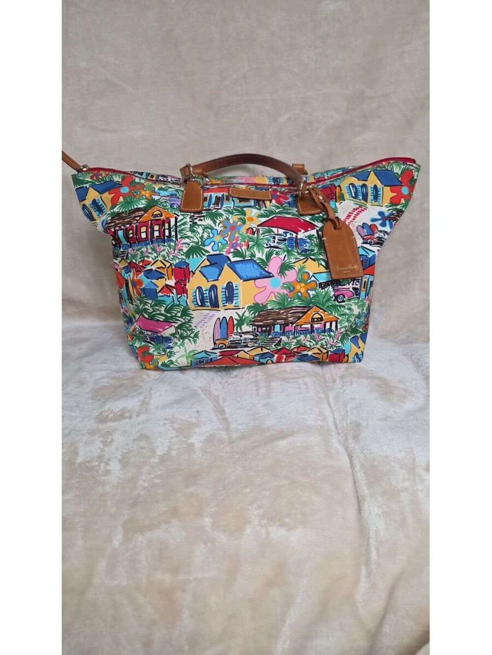 108. Dooney & Bourke Large Sandbar Tropical Vacation Tulip Tote